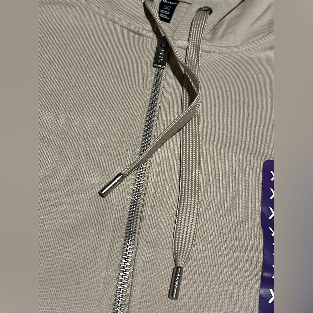 🆕 DKNY Women's Terry Zip Front Jacket in the color Pebble Size:XXL - Picture 8 of 14